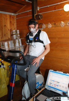 Phil Hennis tests the CPEX equipment in preparation for tomorrow's experiments