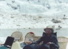 Dr Daniel Martin relaxing at Baruntse base camp, 2003